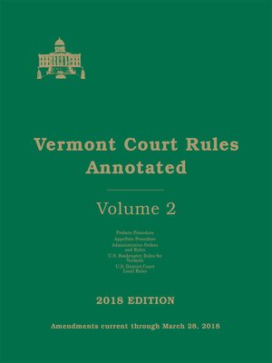 cover image of Vermont Court Rules Annotated